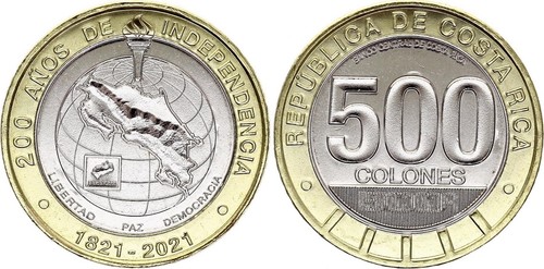 Costa rica 2021 500 colones - costa,