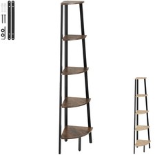 Scaffali angolo Portland stile industriale 5 ripiani libreria alta legno metallo
