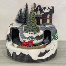 NATALE GIOSTRINA Trenino Albero Carillon Led Movimento con Luci Villaggio Regalo