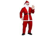 Costume Babbo Natale Adulto Uomo Carnevale Halloween Rosso e Bianco I.4720