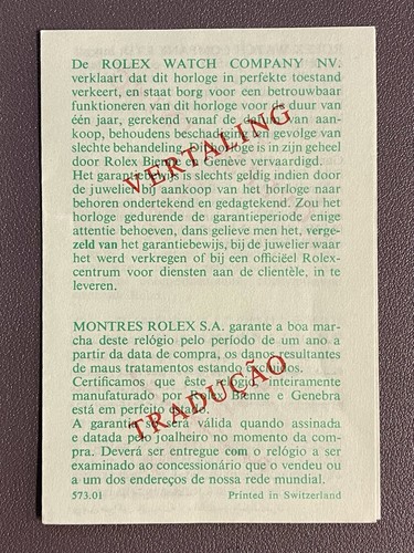 Rolex translation leaflet - leaflet, for