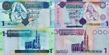 LIBIA - Libya 2 banconote differenti 1+1 dinar 2004/2009 Gheddafi - FDS - UNC