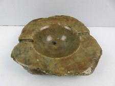 vecchio POSACENERE in ONICE VERDE pietra roccia vintage da tavolo sigaro vintage