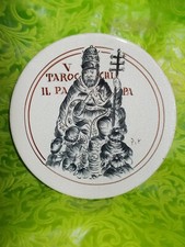 VECCHIO PIATTO DA PARETE FIRMATO PIT SERIE TAROCCHI IL PAPA CERAMICA BASSANO