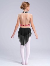 Body Tango Body Pattinaggio su Ghiaccio Vestito Balletto Vestito Danza Bambini Ragazze