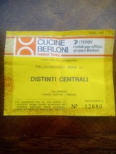 BIGLIETTO VINTAGE BASKET CUCINE BERLONI TORINO DISTINTI CENTRALI PALASPORT