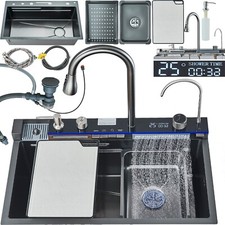 Lavello da cucina in acciaio inox lavello da incasso 75x45 cm lavello a casca...