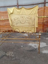 LETTO FERRO MATRIMONIALE DORATO A PORPORINA - POMOLI OTTONE - 1940 EMILIA