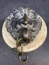 Antico bronzo gancio da muro satiro epoca 18  secolo Italia montato su marmo