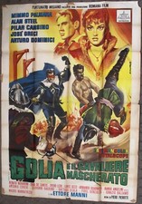 Poster Movimento Italiano 1963 Golia E IL Cavaliere Mascherato 55" x 40" Golia