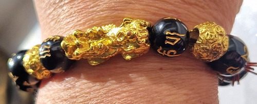 Bracciale yao oro ossidiana - bracciale, pi