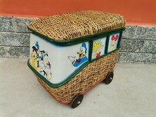 Bus vimini bimbi porta giochi vintage