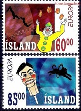 Islanda 2002 Circo Clown Leone Trapezio Intrattenimento Animazione Europa 2v MNH