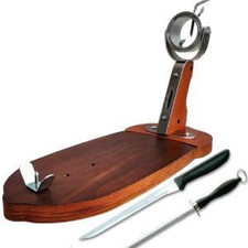 Porta Prosciutto Spagnolo Professionale Girevole in Legno + Coltello Da Taglio F