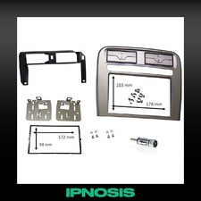 Mascherina autoradio 2 DIN col. SILVER per radio EURO e CHINA Fiat Grande Punto