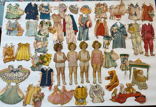 Lotto bambole carta vintage - di,