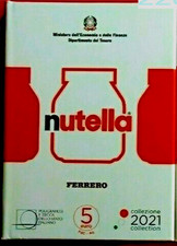 ITALIA REPUBBLICA - 2021 NUTELLA ROSSA  MONETA  5 EURO ARGENTO  - FDC IPZS