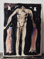 Rara piastrella decorativa in ceramica- Firma Pietro Lista arte contemporanea