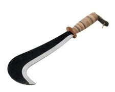 RONCOLA MANICO IN CUOIO TIPO BERGAMO CON LAMA IN ACCIAIO FALCE FALCETTO