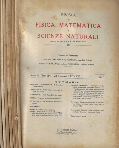 Rivista fisica matematica - fisica,,