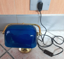 Lampada ministeriale ottone lucido blu da scrivania , Piccole dimensioni MINI