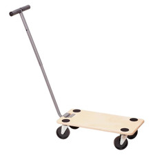 Carrello Portapacchi con manico 4 Ruote Pannello in MDF Max 200 kg Base 58x29 cm
