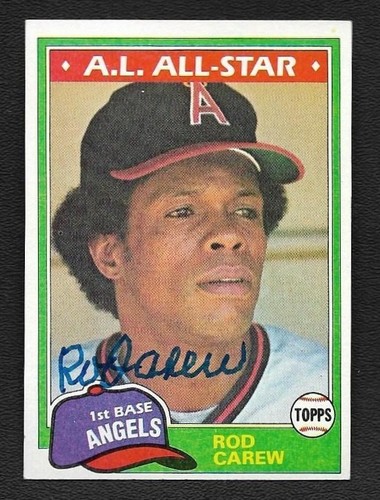Rod carew autografo auto - autografo, 1981