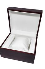 x Elegante Scatola Porta Orologio in Legno Marrone Interno Bianco 11x7x11cm lac