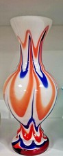 VASO IN VETRO OPALINO ANNI 70
