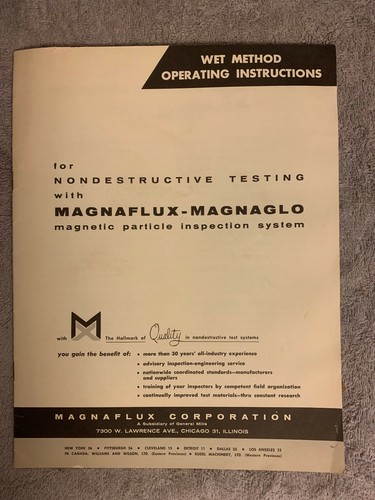 Magnaflux magnaglo 1961 - magnaflux-magnaglo, metodo