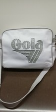 Borsa Bag GOLA originale Bianca con scritta GOLA glitterata argento 