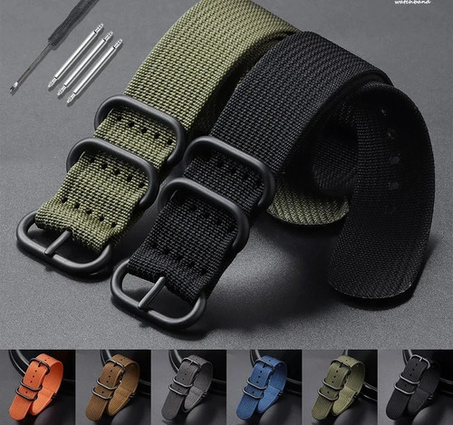 Ribbed nylon watchband - watchband,