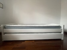 Letto Singolo con Letto Estraibile 90x200 a Doghe a Scomparsa Bianco Salvaspazio