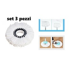 SET 3 PZ RICAMBIO SINGOLO ROTOMOP MOCIO IN MICROFIBRA ROTO MOP SUPER FIVE X5