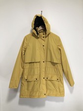 Barbour Impermeabile UK 16 Donna Giallo Stratus Imbottito Cappuccio Rimovibile Impermeabile