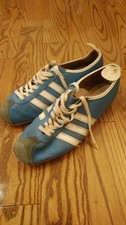 Sneakers Adidas anni 60 vintage REKORD blu bianco made in West Germany taglia 8 uomo