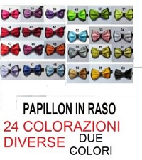 PAPILLON FARFALLA BICOLORE/DUE COLORI SETA RASO CRAVATTINO UOMO DONNA CERIMONIA