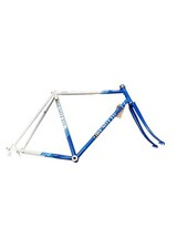 TELAIO BICI ACCIAIO CORSA BENOTTO CON FORCELLA AZZURRO/BIANCO H54X54