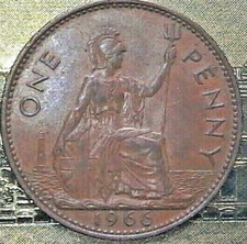 1966 REGNO UNITO ONE PENNY