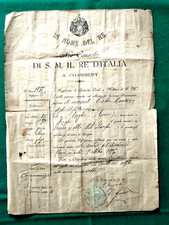 Documento storico - 1897 - Lasciapassare "in nome del Re" a Chambery