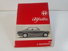 Manuale uso e manutenzione Alfa Romeo Alfetta originale non copia edizione 1974.
