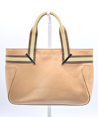 Vintage gucci tan leather web - vintage,