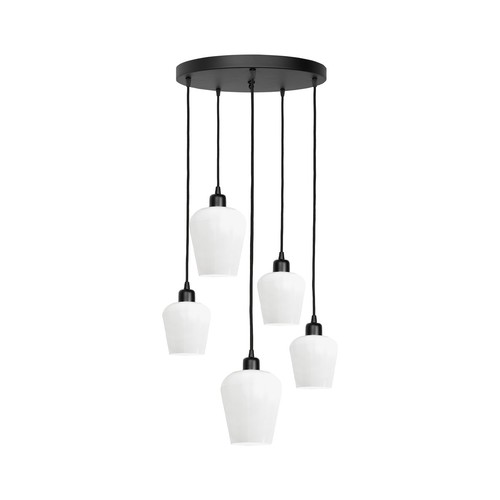 Lampadario nero bianco 45 - lampadario,