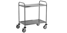 CARRELLO  DI SERVIZIO IN ACCIAIO INOX PORTAVIVANDE 2 PIANI
