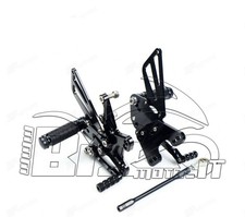 PEDANE ARRETRATE CNC REGOLABILI Kawasaki Ninja ZX10R 2016 2017 2018 ERGAL NERO