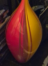 Vaso in vetro artistico italiano 19" Afro Celloto Murano - Opera d'arte