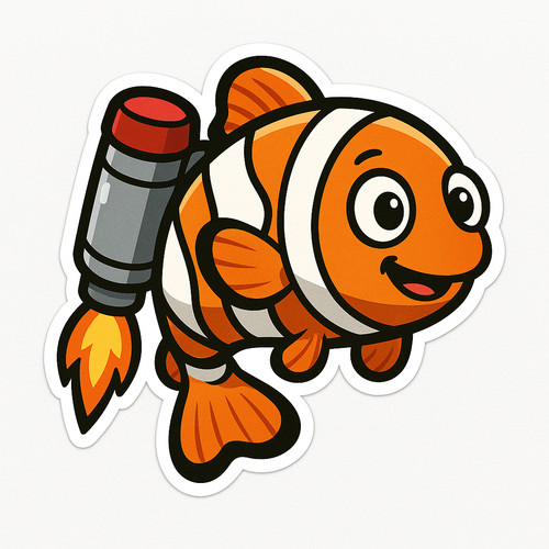 Adesivi pesce pagliaccio con - pagliaccio,