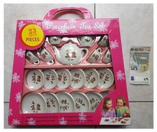 Set servizio bambole 23 pezzi tazze piattini teiera te tea porcellana ceramica