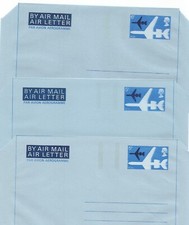 GREAT-BRITAIN: 6 AEROGRAMMI "VC-10" 4p.5p.(2x).6p,10 1/2p,8 1/2p./1971-75/MNH
