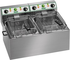 Friggitrice elettrica 2 vasche 8 + 8 litri da appoggio pizzerie ristoranti